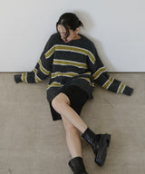 ブークレボーダーニットプルオーバー