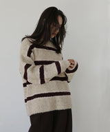 ブークレボーダーニットプルオーバー