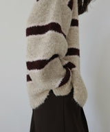 ブークレボーダーニットプルオーバー