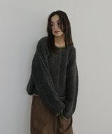 ブークレクルーネックカーディガン