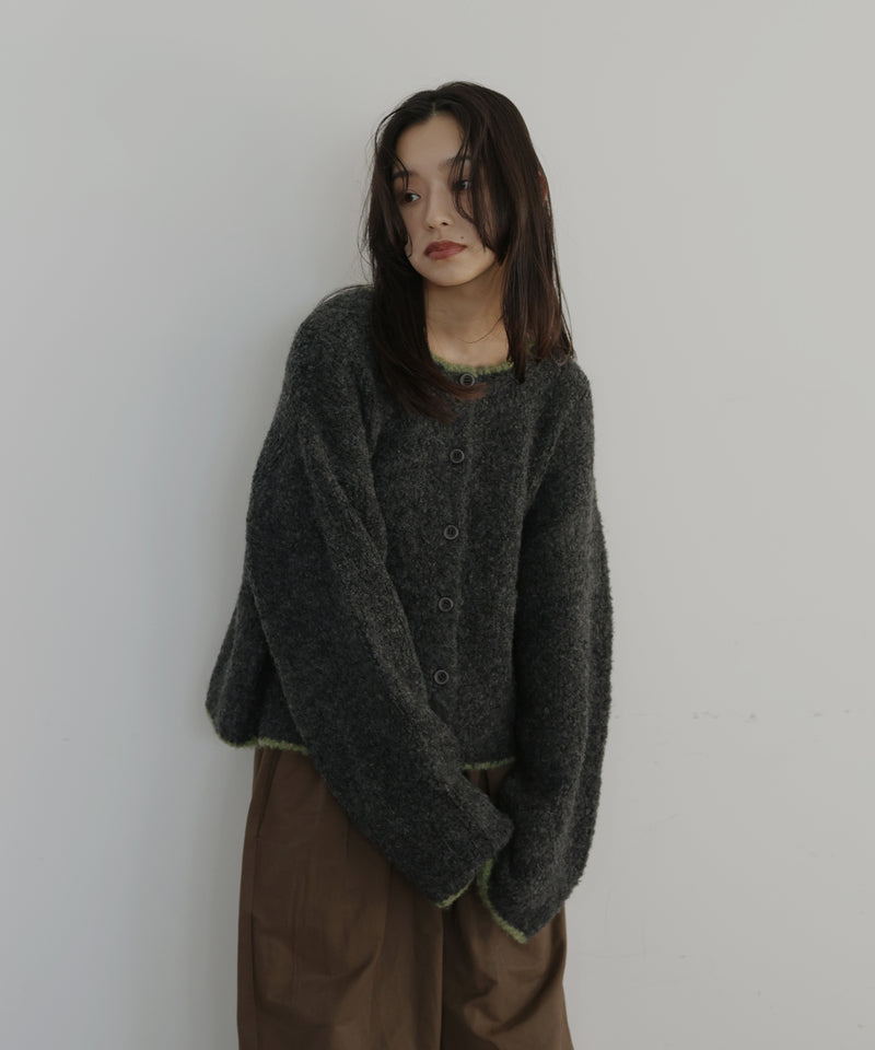 ブークレクルーネックカーディガン