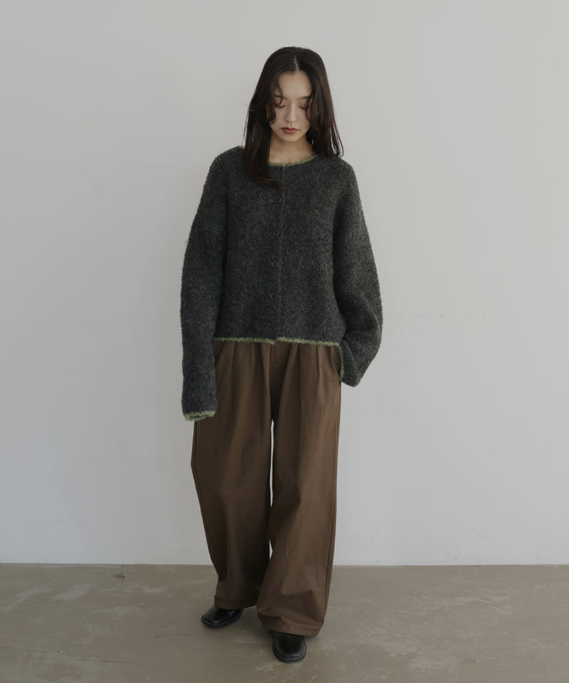 ブークレクルーネックカーディガン