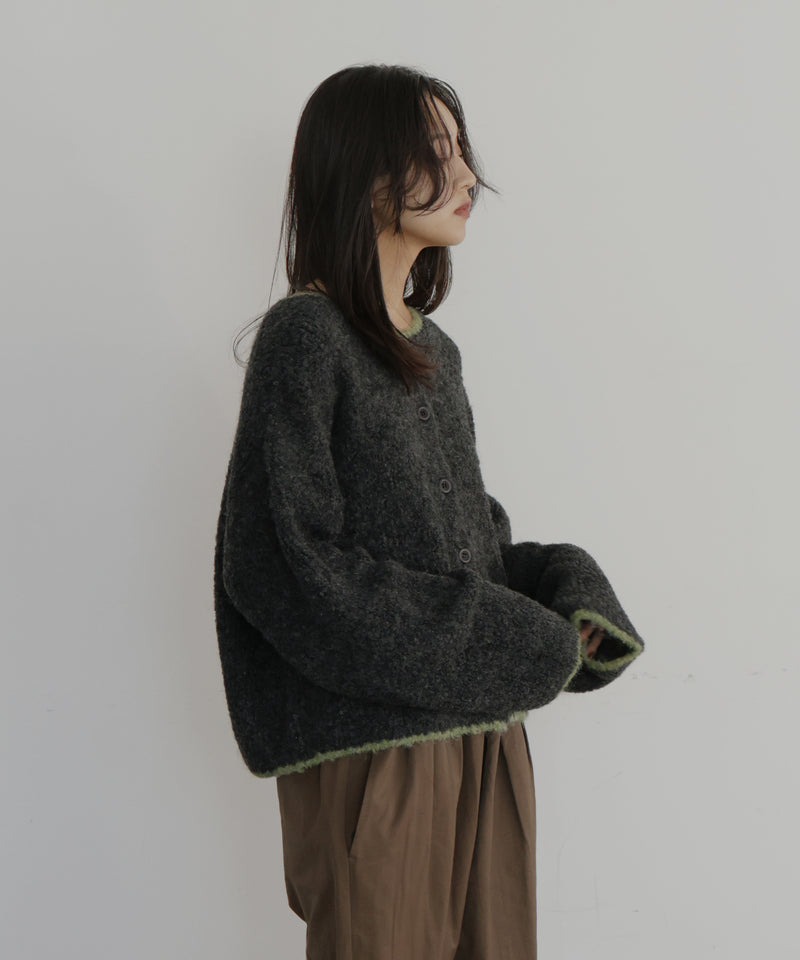 ブークレクルーネックカーディガン