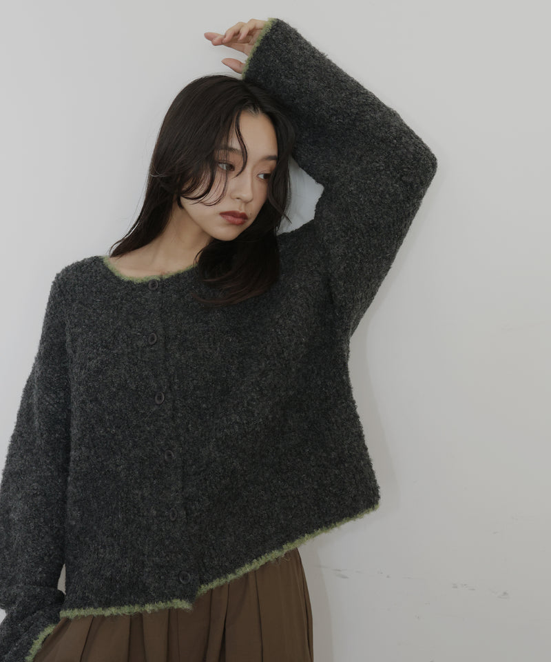 ブークレクルーネックカーディガン