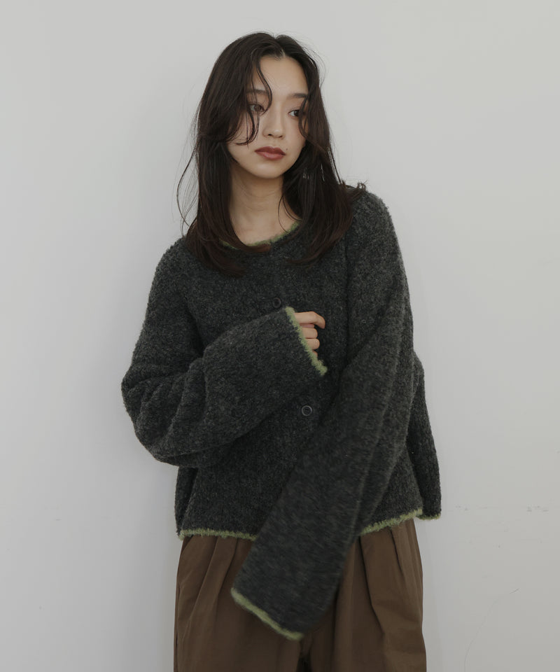 ブークレクルーネックカーディガン