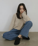 ブークレクルーネックカーディガン