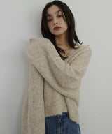 ブークレクルーネックカーディガン