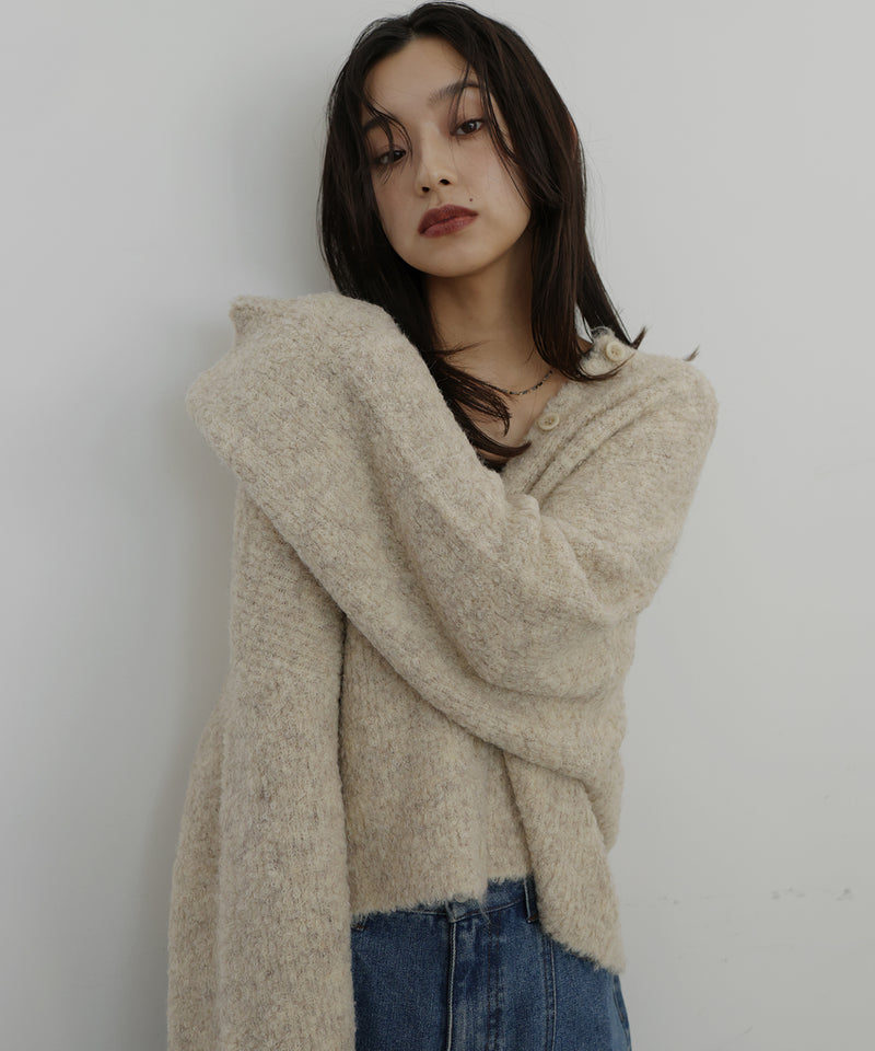 ブークレクルーネックカーディガン