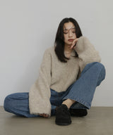 ブークレクルーネックカーディガン