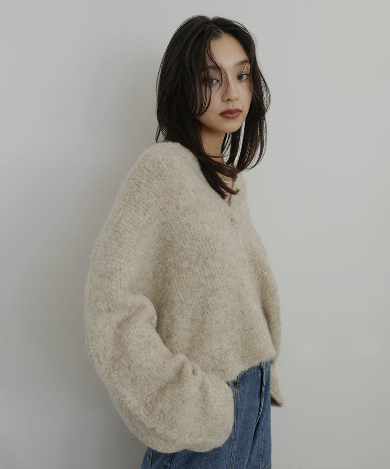 ブークレクルーネックカーディガン