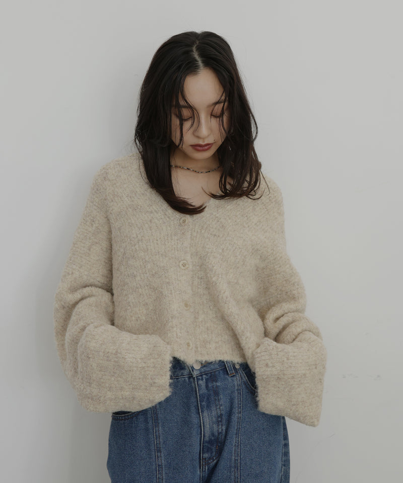 ブークレクルーネックカーディガン