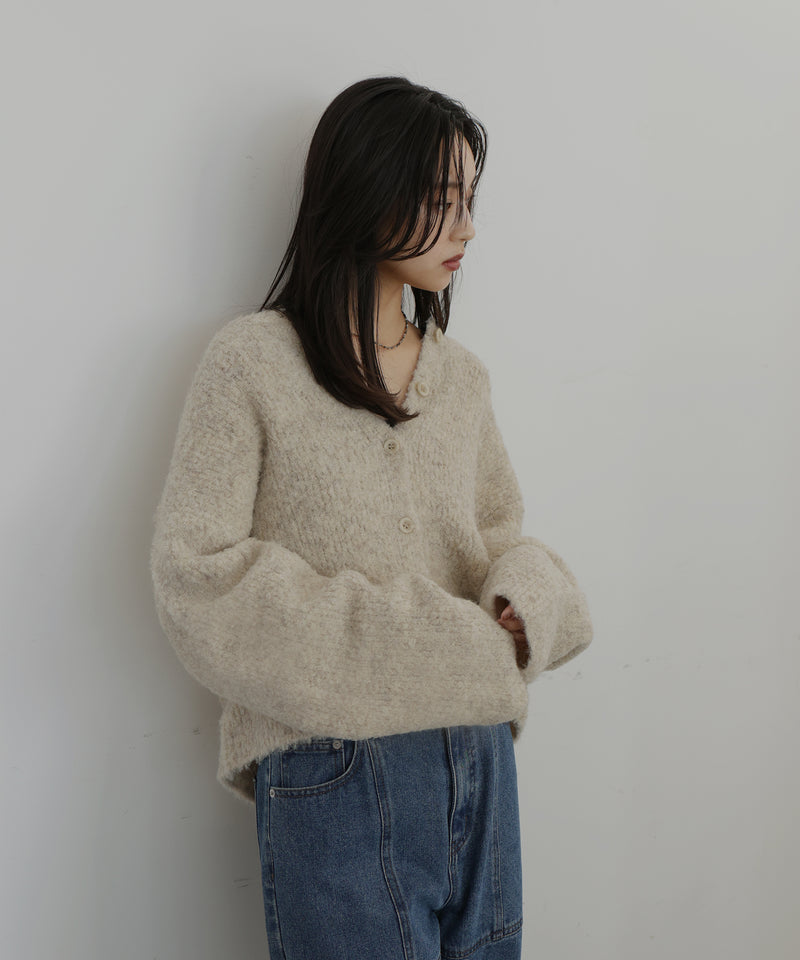 ブークレクルーネックカーディガン