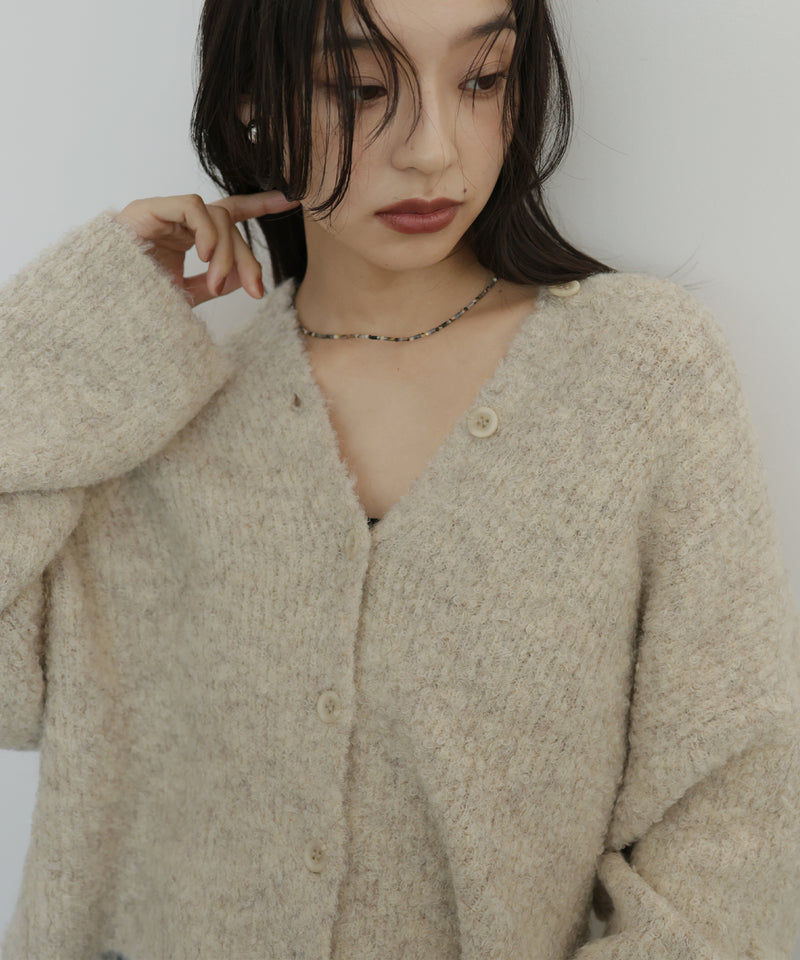 ブークレクルーネックカーディガン