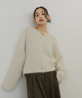 ブークレクルーネックカーディガン