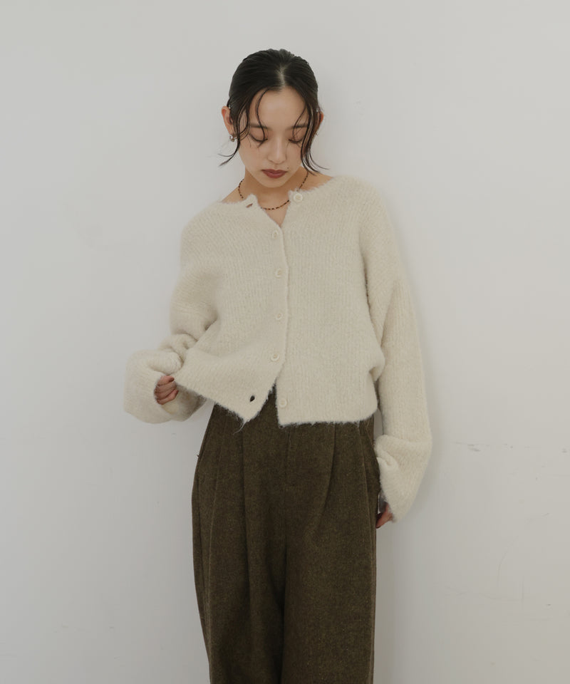 ブークレクルーネックカーディガン