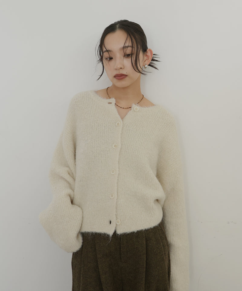 ブークレクルーネックカーディガン