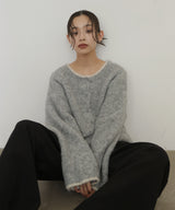 ブークレクルーネックカーディガン