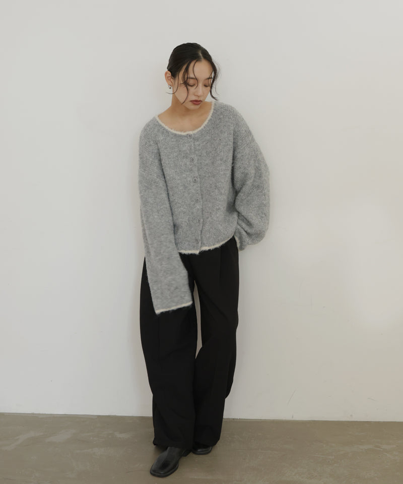 ブークレクルーネックカーディガン