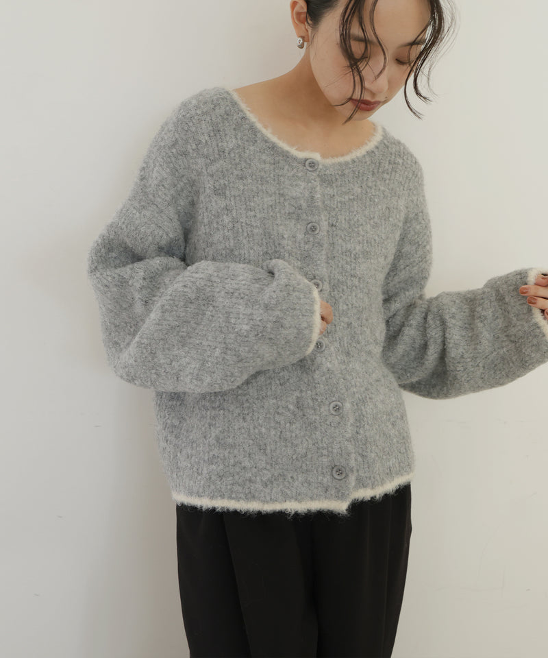 ブークレクルーネックカーディガン