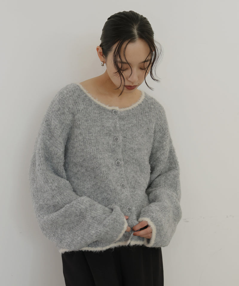 ブークレクルーネックカーディガン