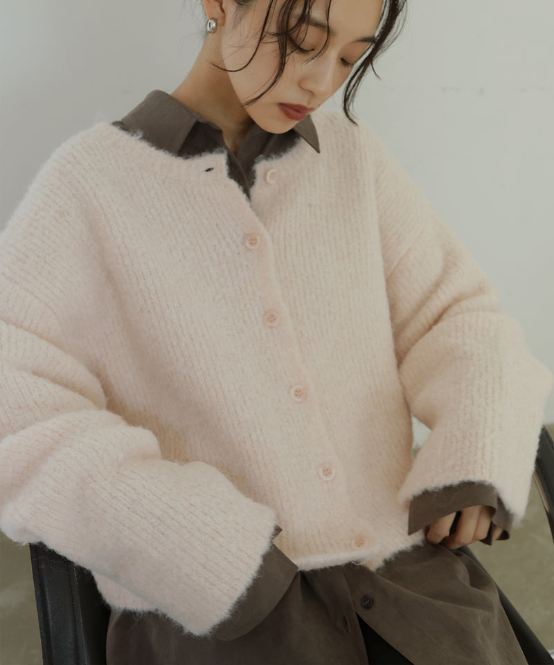 ブークレクルーネックカーディガン