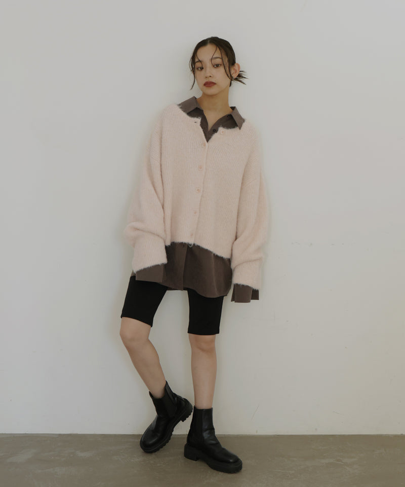 ブークレクルーネックカーディガン