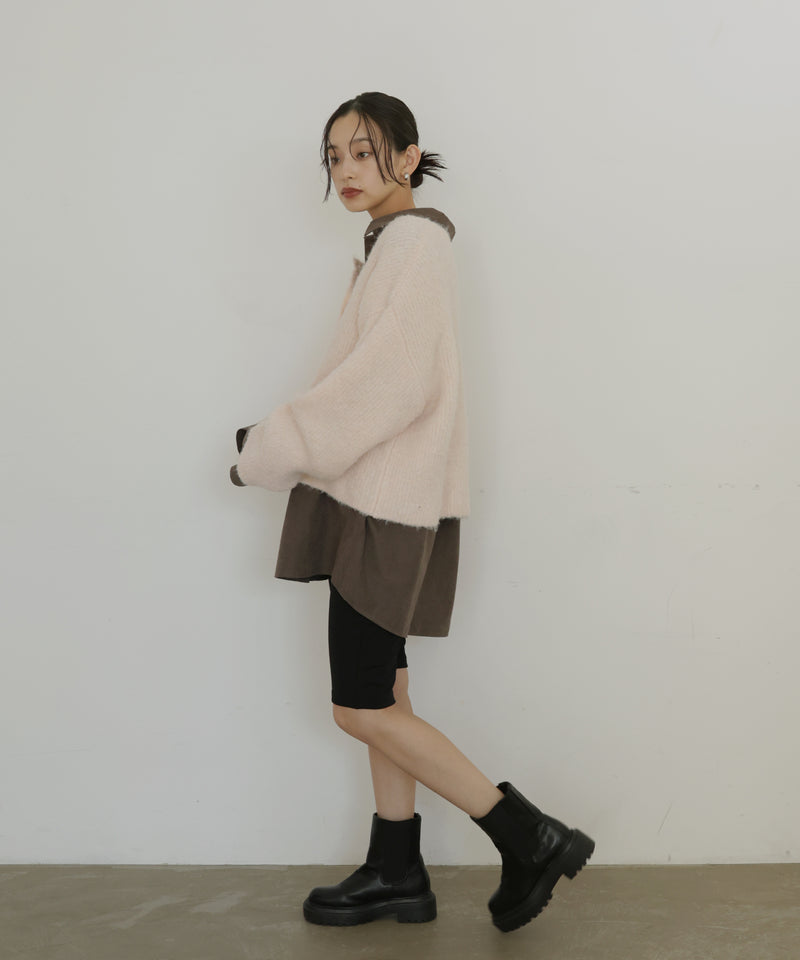 ブークレクルーネックカーディガン