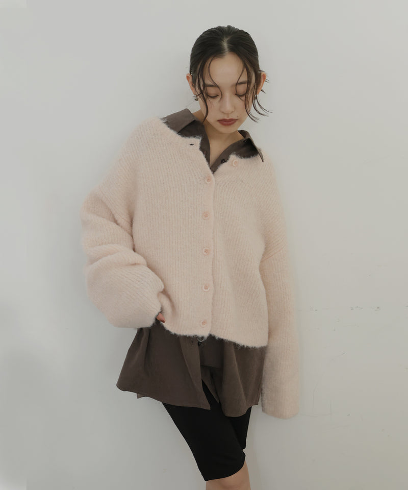 ブークレクルーネックカーディガン