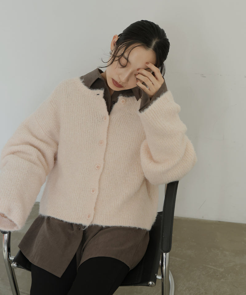 ブークレクルーネックカーディガン