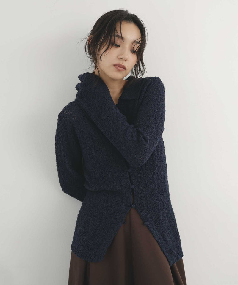 MIXヤーンポロニットカーディガン – hellam