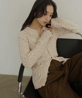 MIXヤーンポロニットカーディガン