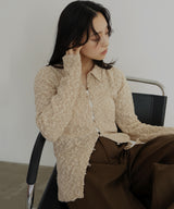 MIXヤーンポロニットカーディガン