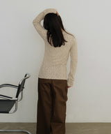 MIXヤーンポロニットカーディガン
