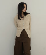 MIXヤーンポロニットカーディガン