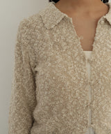 MIXヤーンポロニットカーディガン