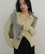 MIXヤーンポロニットカーディガン