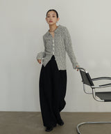 MIXヤーンポロニットカーディガン