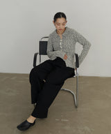 MIXヤーンポロニットカーディガン