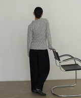 MIXヤーンポロニットカーディガン