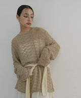 メッシュプルオーバーニット