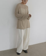 メッシュプルオーバーニット