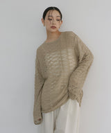 メッシュプルオーバーニット