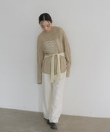 メッシュプルオーバーニット