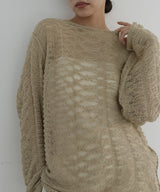 メッシュプルオーバーニット