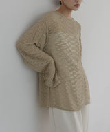 メッシュプルオーバーニット