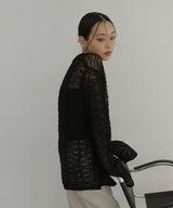 メッシュプルオーバーニット