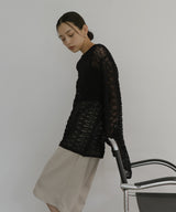 メッシュプルオーバーニット