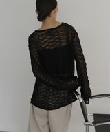 メッシュプルオーバーニット