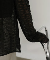 メッシュプルオーバーニット