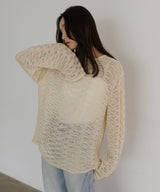 メッシュプルオーバーニット